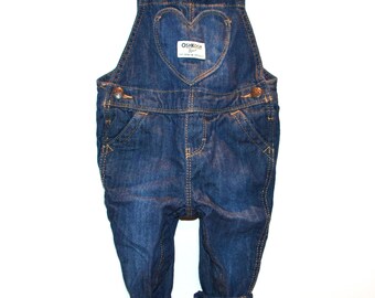 Vintage Overalls Osh Kosh Heart and Flannel Lining
