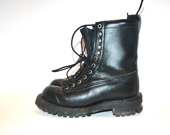 Men's 9 Wide 70s US Army Combat Boots / Military Zig Zag Sole