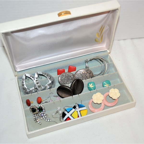 Vintage Earrings Fun to Formal Twelve Pairs Pierced with Jewelry Box