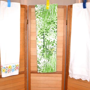 Vintage Pillowcases Embroidered Flowers and Mod Green
