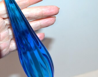 ヴィンテージ エンポリ アンバーガラス ジーニーボトル イタリア製 高さ39cm ヴィンテージ ジーニーボトル ブドウ ストッパー付き エンポリ ブルー