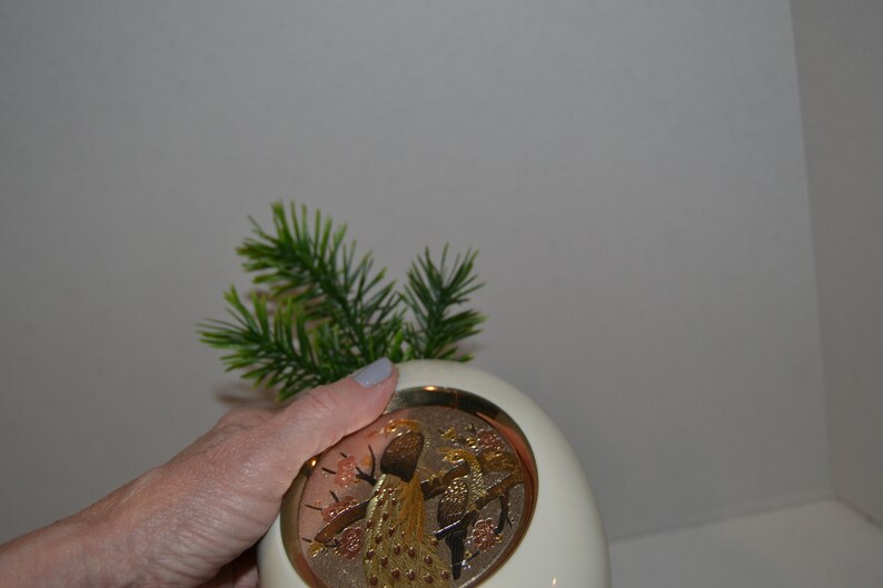 Vintage Chokin Art Peacock Vase