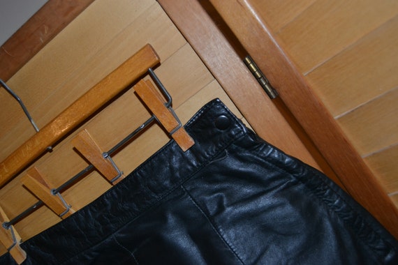 Vintage Skirt Black Sassy Leather - image 2