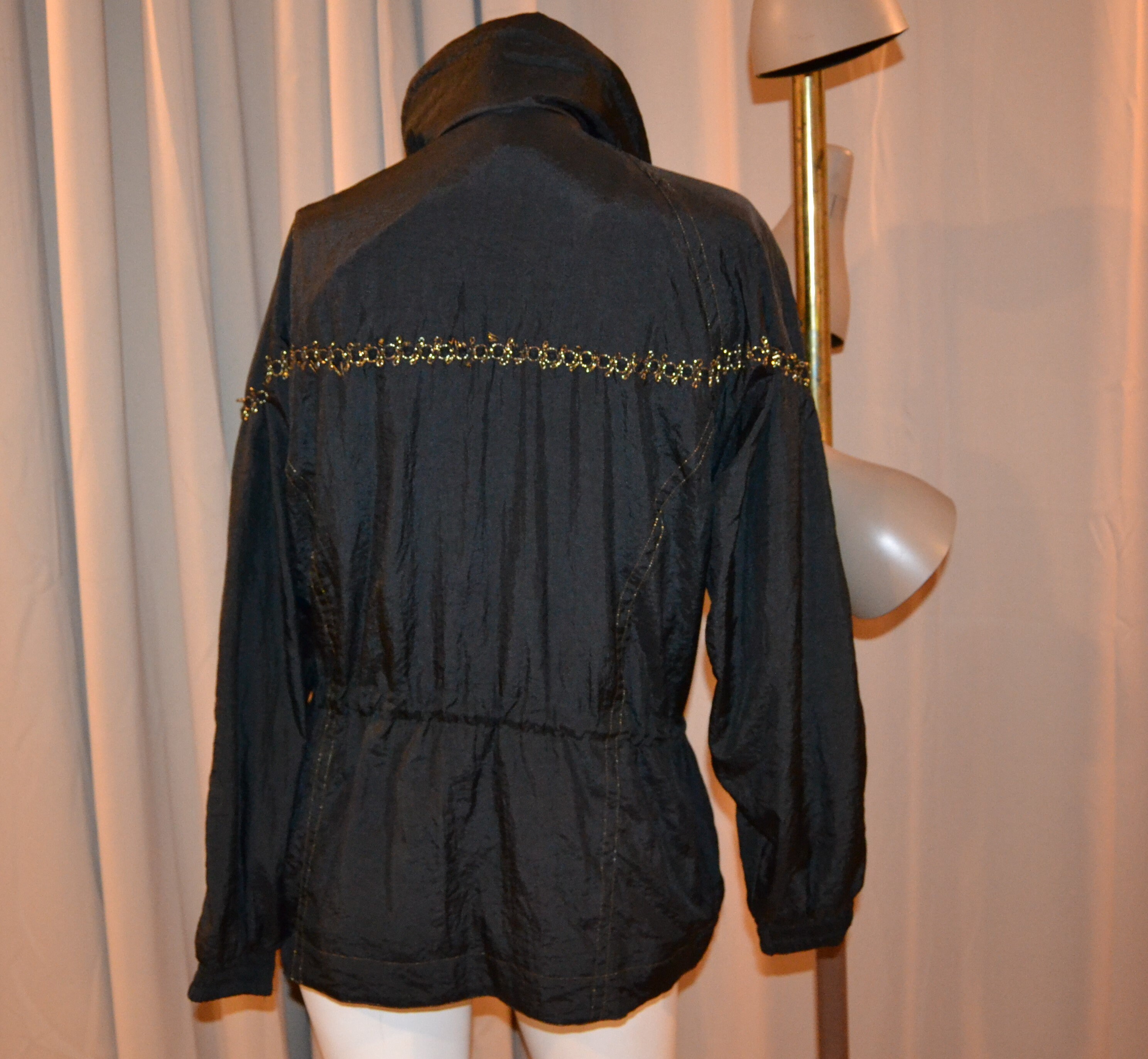 ジャケット・アウター Baroque Vintage Jacket Bomber Baroque Black With Baroque Metallic Gold and