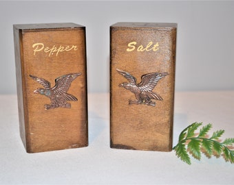 Vintage Wood Shakers Copper American Eagle