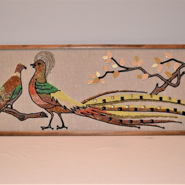 Rustic Vintage Pebble / Gravel / Pebble Mosaic Art