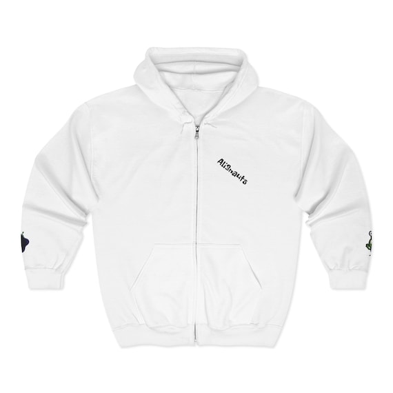 Alienauts Full-zip Hoodie - Unisex Heavy Blend Zip-Up Sweatshirt, Extraterrestrial Space Design, Sci-Fi Zippered Jacket, Outer Space Hooded