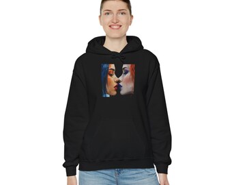 Artistic Kiss Unisex Hoodie: Bold LGBT Pride Outfit
