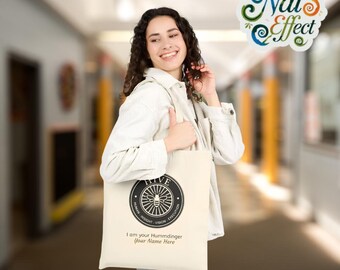 Customized Hive Bee Emblem Tote Bag | Minimalist Eco Friendly Cotton Market Bag