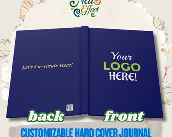 Customizable Hardcover Journal | Personalized Lined Notebook QR Code,Logo and Name