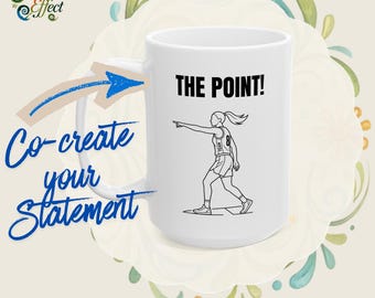 The Point! Customized Ceramic Coffee Mug | Glossy White Line-Art Cup