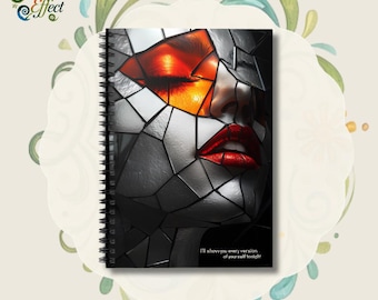 Fragmented Face Spiral Notebook–Abstract Art Journal, Lined Pages