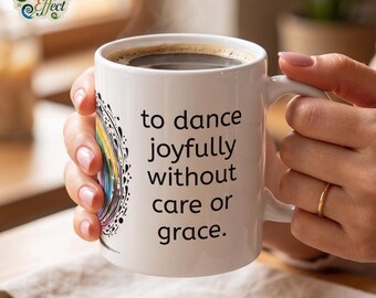 Balter, Joyful Dance Coffee Mug l Rainbow Swirl Dancer, Ceramic Cup