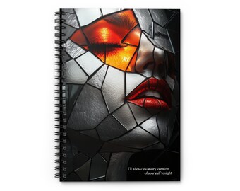 Fragmented Face Spiral Notebook–Abstract Art Journal, Lined Pages