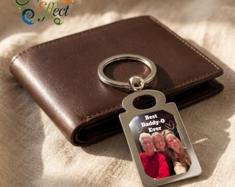 Custom Photo Keychain | Personalized Rectangle Picture Keyring | Co-Create Custom Text Gift