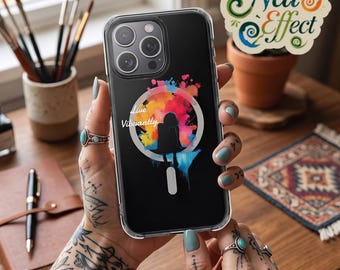 Personalized Clear iPhone Case / Custom Phone Case with Logo and QR Code