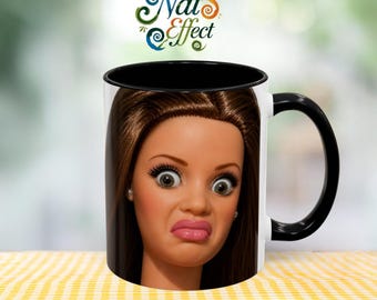 Funny Face Doll Mug | Accent Coffee Mug 11oz 15oz