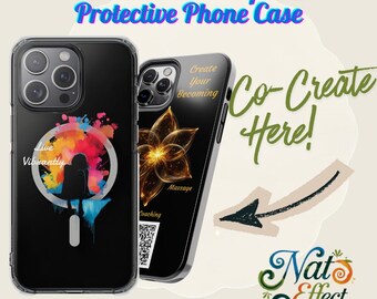Personalized Clear iPhone Case, MagSafe Compatible, Protective Cover, Custom Photo QR Code