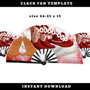 Red Glam Cowgirl Clack Fan – Vibes DST inspirées des sororités – Modèle de fan | 26,25 x 13 téléchargement numérique instantané | Ce fichier n'est pas modifiable