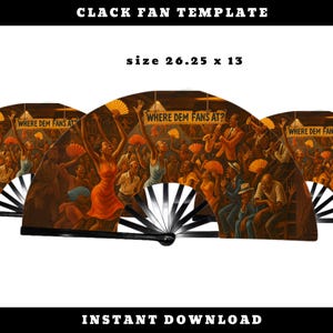 Where Dem Fans At Clack Fan Template | Jazz Club Party Fan | 26.25x13 Vintage-Style Instant Digital Download | This File Is NOT Editable