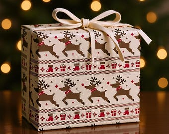 Carta da regalo natalizia vintage / Carta da regalo con renne festive
