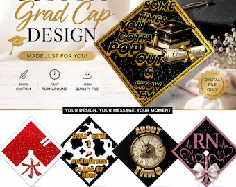 Diseño personalizado para adorno de birrete de graduación / Birrete de graduación personalizado (descarga digital)