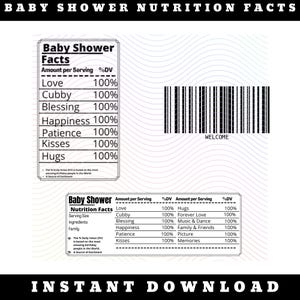 Letrero con información nutricional para baby shower: Decoración imprimible divertida (descarga instantánea, PNG)