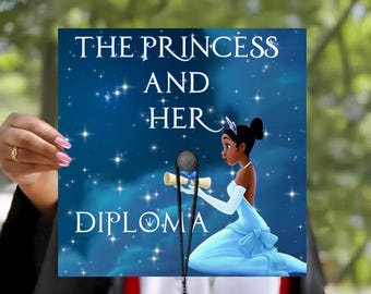 Topo de chapéu de formatura estilo princesa: Design Noite Estrelada para diploma (Download digital)
