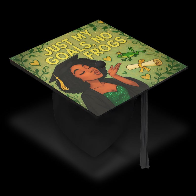 Just My Goals No Frogs Grad Cap Topper | Printable Graduation Decor ...