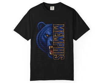 901 Memphis Half-Face Bear Illustration T-shirt