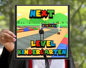 Next Level Kindergarten Graduation 2027 Cap Topper | Gamer Theme