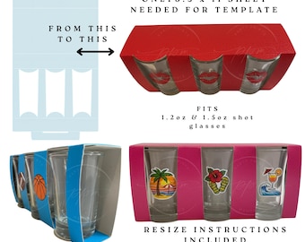 Shot Glass Box Template: Customizable SVG, PNG, Word, Cricut, Silhouette (Instant Download)