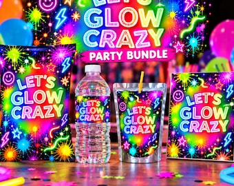 Kit Festa Louca e Brilhante, Decorações de Aniversário com Salpicos de Tinta Neon