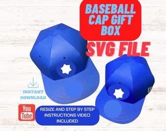 Baseball Hat Gift Box Template: DIY SVG for Cricut & Silhouette (PDF)