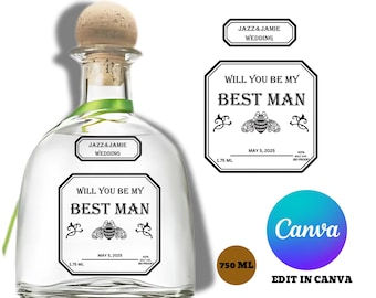 Personalized Tequila Birthday Bottle Label: Custom DIY Bar Decor (Digital Download, Canva Edit