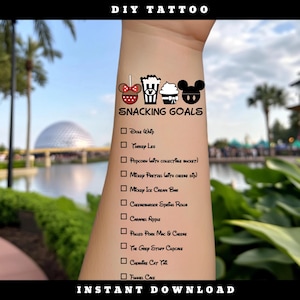 Snacking Around the World Checklist Tattoo: Food & Wine Festival (Digital Download)