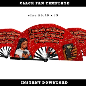 Modello per ventaglio "Tutte le cose attraverso Cristo" / Ventaglio cristiano stampabile / Ventaglio 26,25x13 / Download digitale istantaneo / Questo file NON è modificabile