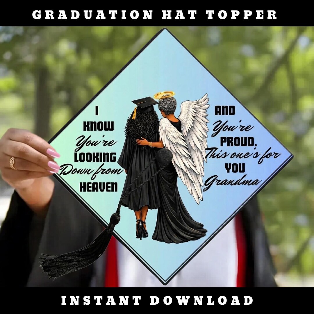 Memorial Graduation Topper Graduation Cap Topper Memorial Mom Printable Template Senior Cap Decor ...