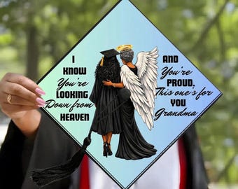 Graduation Cap Topper Memorial Mom Printable Template Senior Cap Decor In Loving Memory Tribute