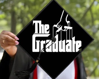 Graduation Cap Topper Mafia Theme Printable Template Funny Grad Cap Decor Senior Movie Inspired