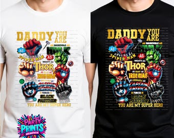 Dad Shirt Design Superhero Printable Fathers Day Gift for Dad PNG Digital Download