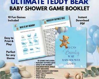 We Can Bearly Wait | Baby Shower Games Printable | 10 Fun Games | Instant Download