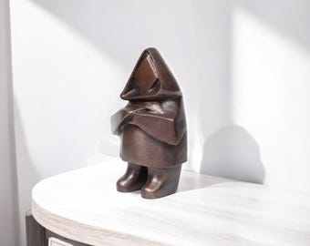 Thulemanden Handmade Bronze Figurine Minimalist Abstract Sculpture from Thailand, Unique Modern Decor, Artisan Bronze Art Ornament