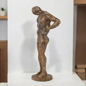 Handmade Bronze Sculpture of Male Figure | 12&quot; Tall Statue | Contemporary Figurative Art | Bronze Body Sculpture Décor