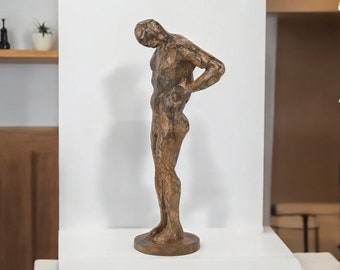 Handmade Bronze Sculpture of Male Figure | 12" Tall Statue | Contemporary Figurative Art | Bronze Body Sculpture Décor