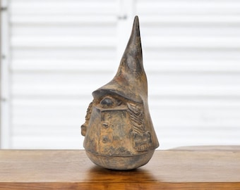 Handmade Bronze Gnome Sculpture – Rustic Thai Garden Decor