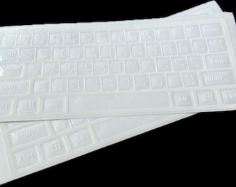 Arabic Keyboard Sticker Universal Transparent White Buy 1 Get 1 Free (2Pcs)