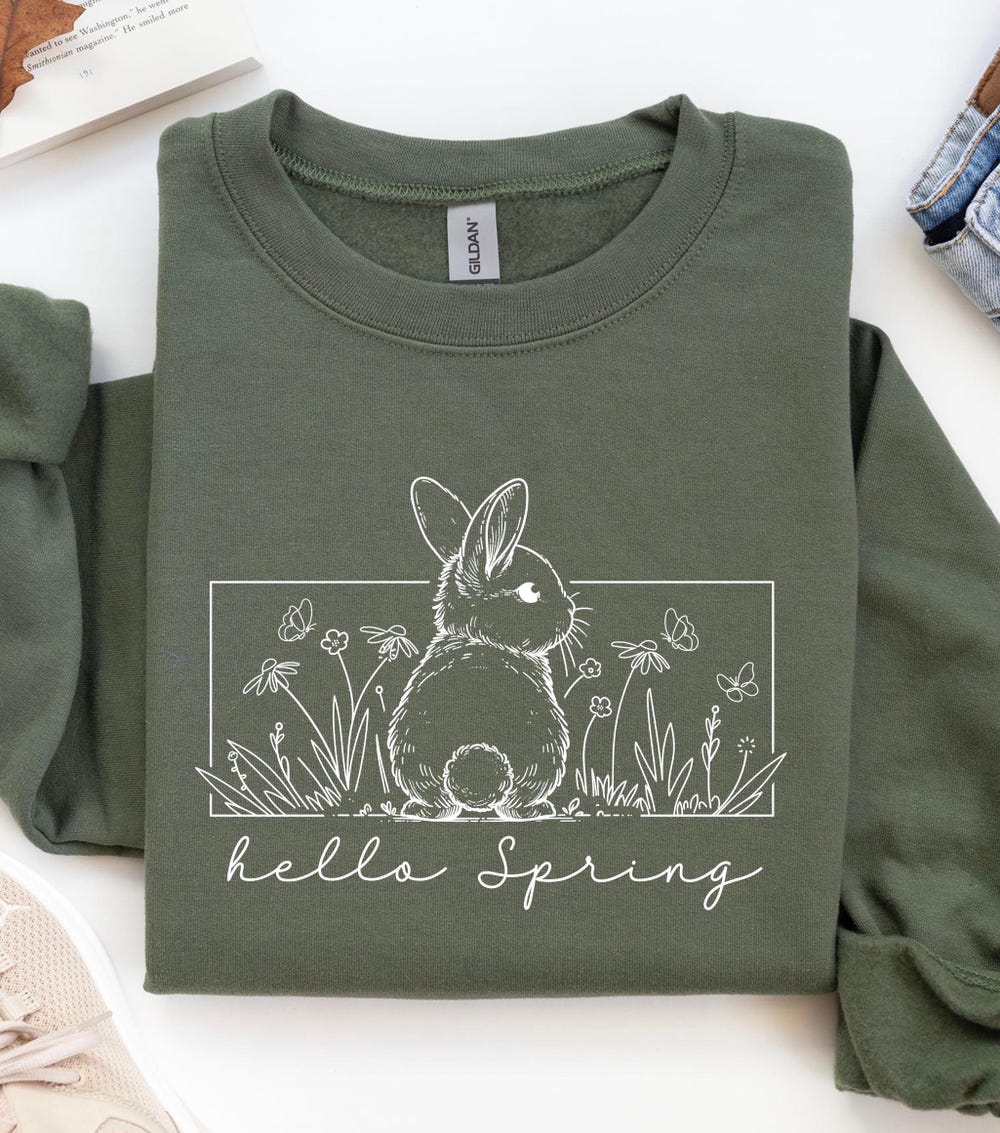 Easter Sweat, Hello Spring Shirt, Jesus Easter Shirt, Easter Shirt For Gift, Easter Outfit, Cute Easter Shirt, Easter Hoodie Realtorgift