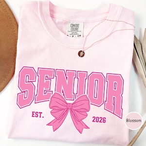 Comfort Colors®Coquette Senior 2026 Shirt, Class of 2026 Senior Shirt, Senior Gift Shirt, High School Senior Tshirt, Graduation 2026