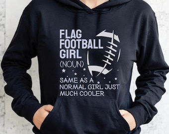 Flag Football Girl Sweatshirt, Flag Football top, Flag Football mom gift, game day sweater, Flag Football coach player gift, Sport Mom Sweat